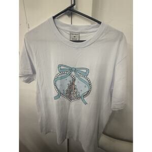 Pro West Women's White 100% Cotton Fairy Tale Castle Graphic T-Shirt Size M